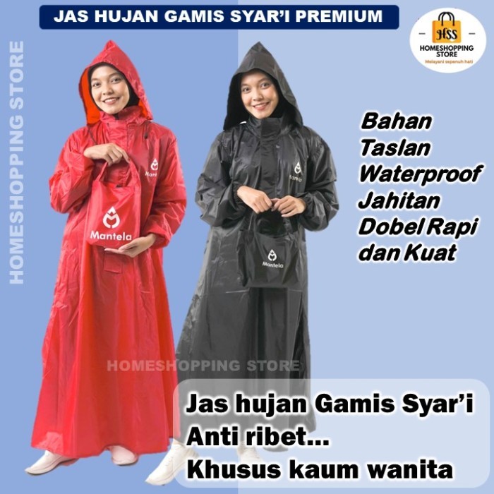 BELANJA JAS MANTEL HUJAN WANITA DEWASA PONCO GAMIS TERUSAN ROK HIJABER SYAR I DSK4