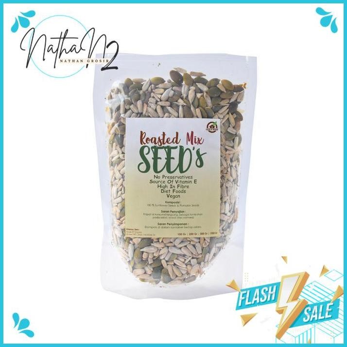 

ROASTED MIX SUNFLOWER PUMPKIN SEEDS ( BIJI CAMPUR PANGGANG ) 1 KG BY NATHAN'S GROSIR FRESH !!