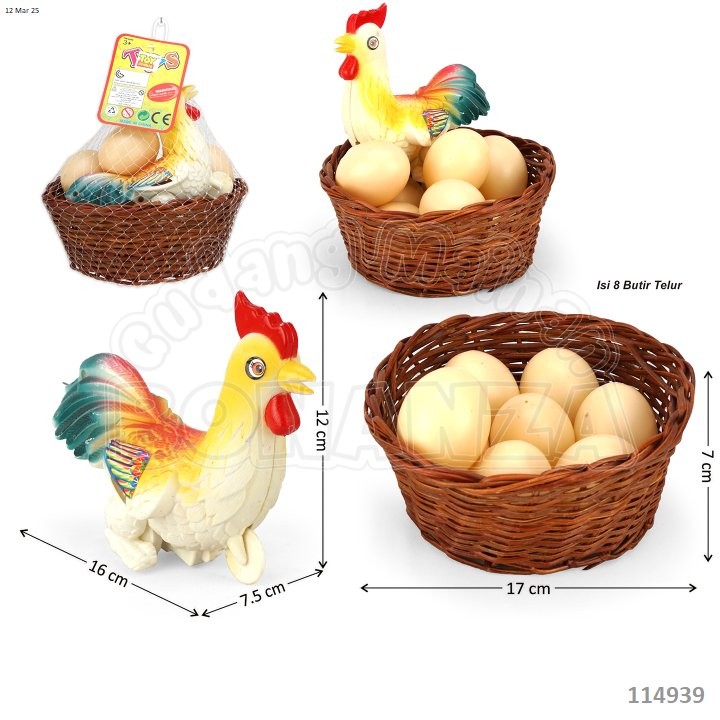 [Bonanza] Mainan Ayam P/S + Telur dan Sarang Kayu Toys