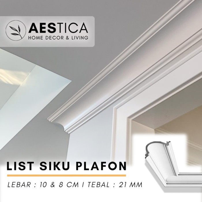 LIS SIKU AKSESORIS LIST PLAFON PVC DEKORASI DINDING RUMAH AESTICA