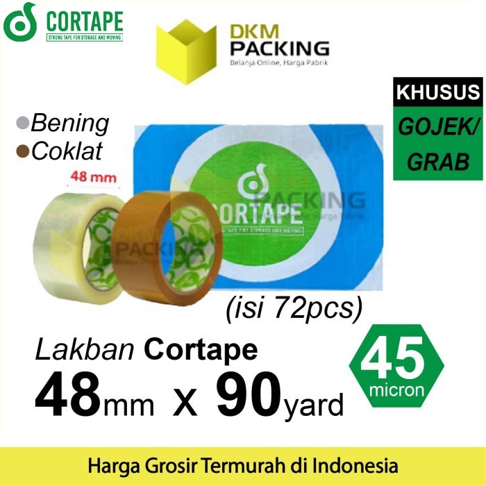 

LAKBAN 48MM X 90YARD CORTAPE PLAKBAN ISOLASI PREMIUM OJOL /DUS