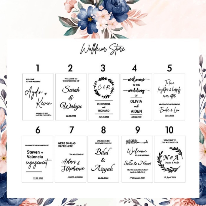 WELCOME SIGN WEDDING / WELCOME SIGN AKRILIK