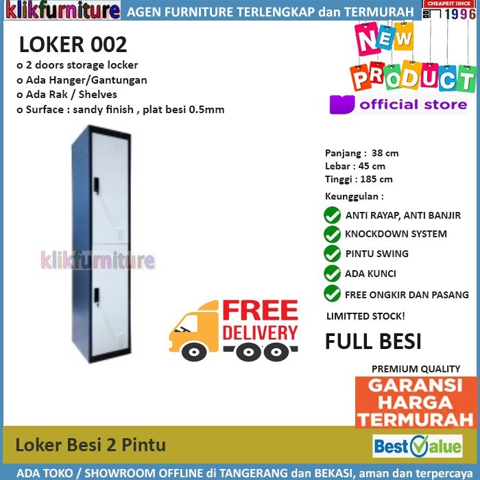 

LEMARI LOKER LOCKER CABINET 2 PINTU FULL BESI LK002