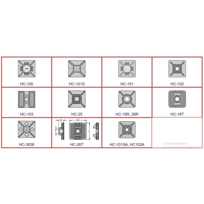 

HC-103 - SELF ADHESIVE TIE MOUNT KSS ORIGINAL SIZE 29.2 X 29.2 X 5.4