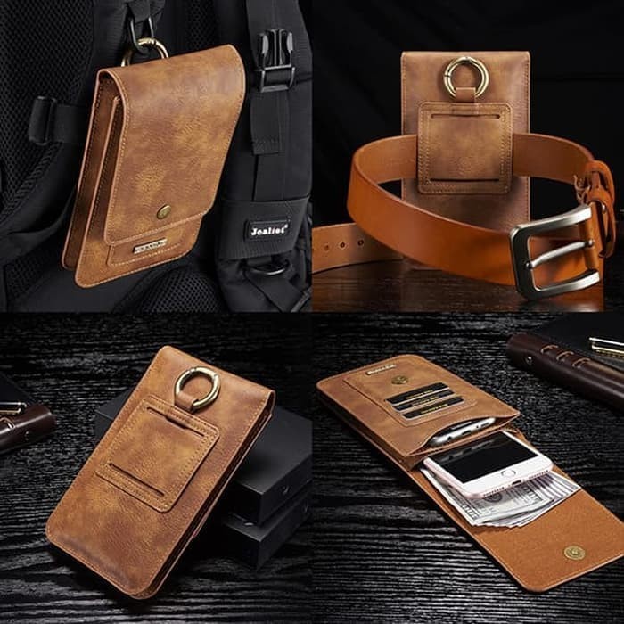PRODUK TERBATAS Holster Case Belt Clip Bag With 13 Slot Card Sarung HP Sabuk Pinggang