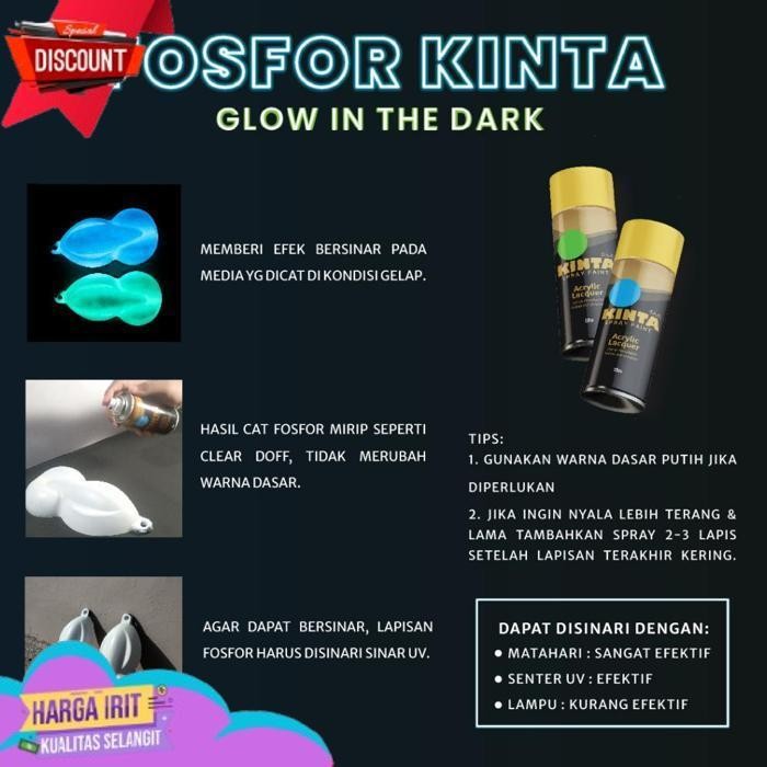 TODAY (FOSFOR) 801 FOSFOR GREEN* - KINTA CAT GLOW IN THE DARK SEMPROT / PILOX / SPRAY PAINT 150CC