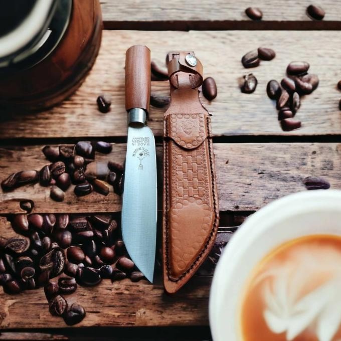 Pisau Cap Garpu Asli 6"+ Sarung Kulit