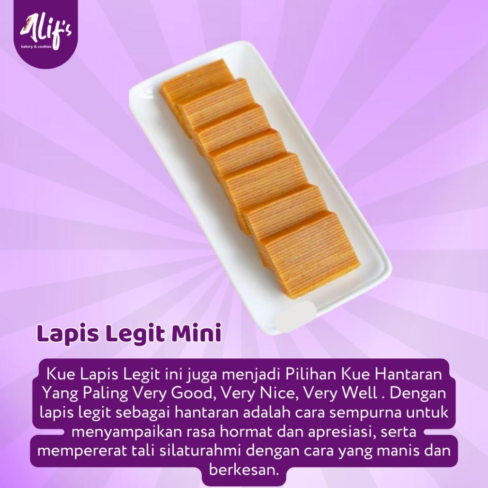 

gh-6 Cemilan Kue Lapis Legit Mini Alifs Bakery and Cookies Official Hemat