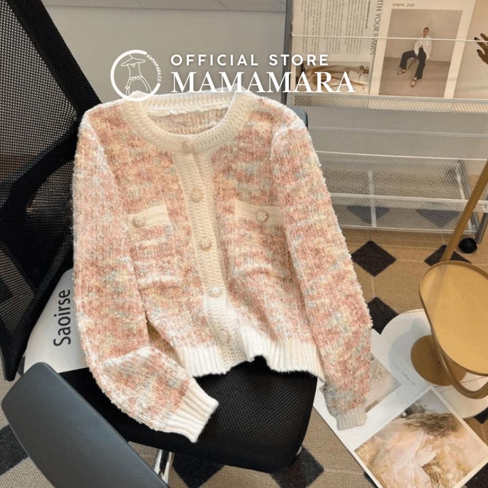 Atasan Sweater Cardigan Rajut Knit Top Knitwear Abstrak Tweed