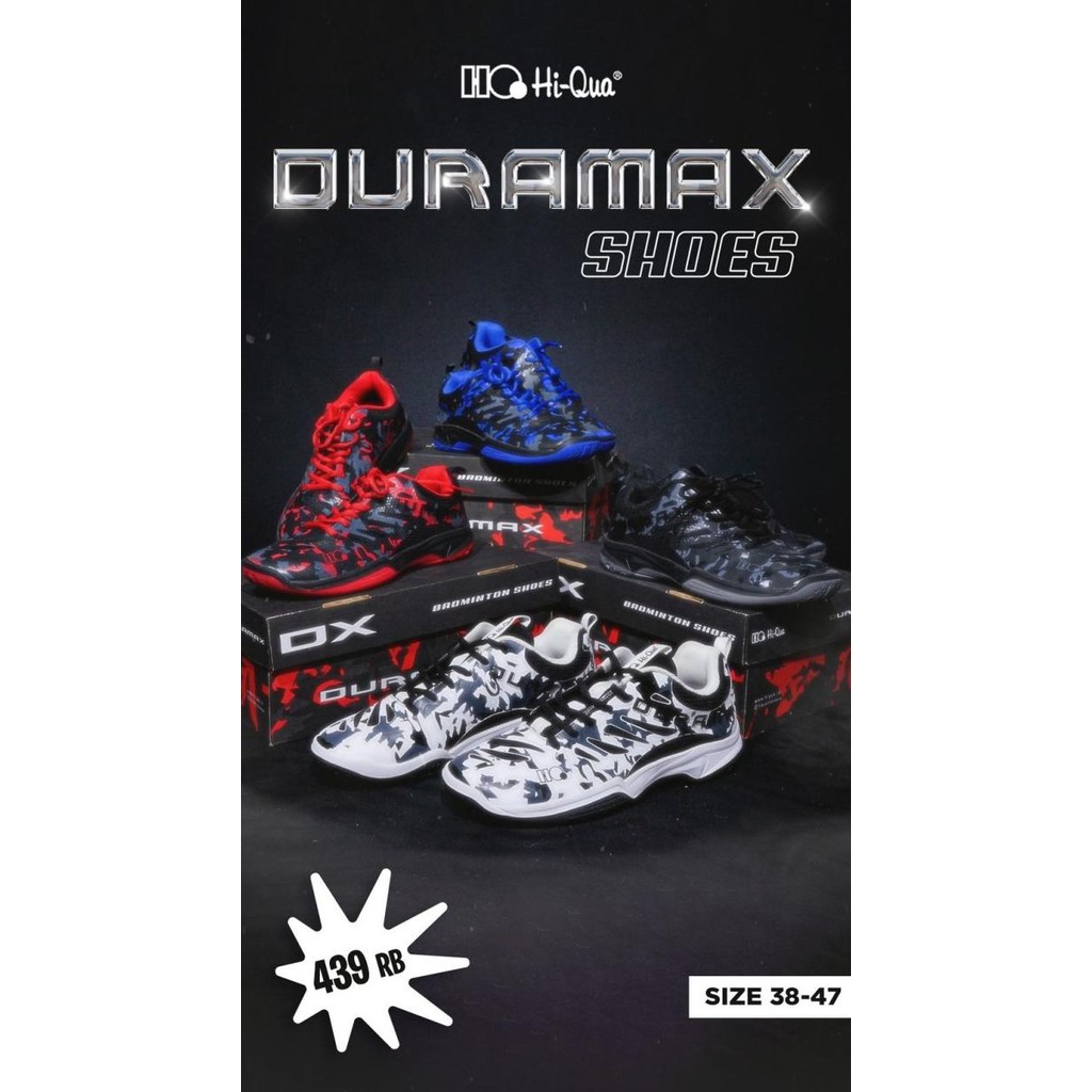 Sepatu Badminton bulutangkis HI-QUA HIQUA NEW DURAMAX V2 ORIGINAL