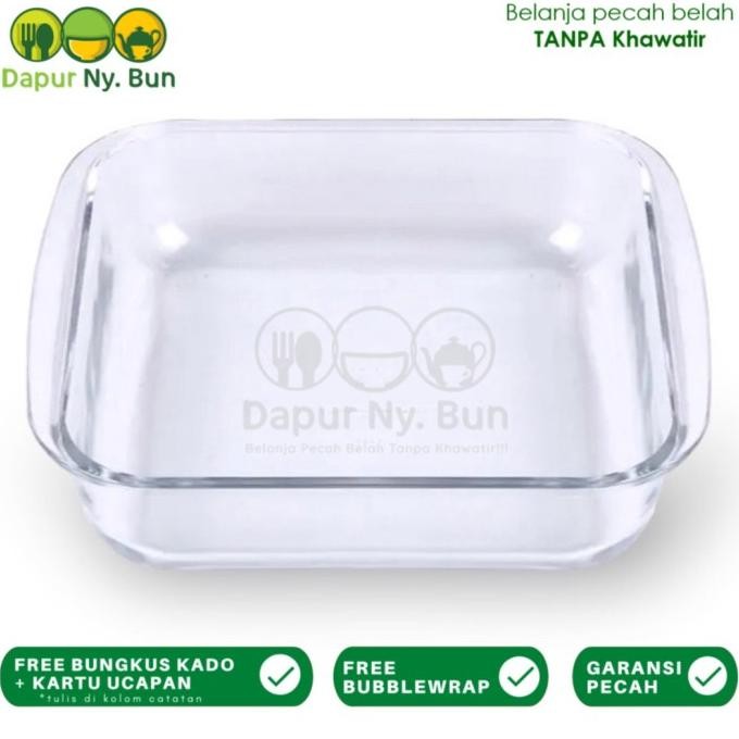 Spesial Loyang Kaca Kecil Persegi Panjang Ukuran 1L / Tempered Glass Bakeware