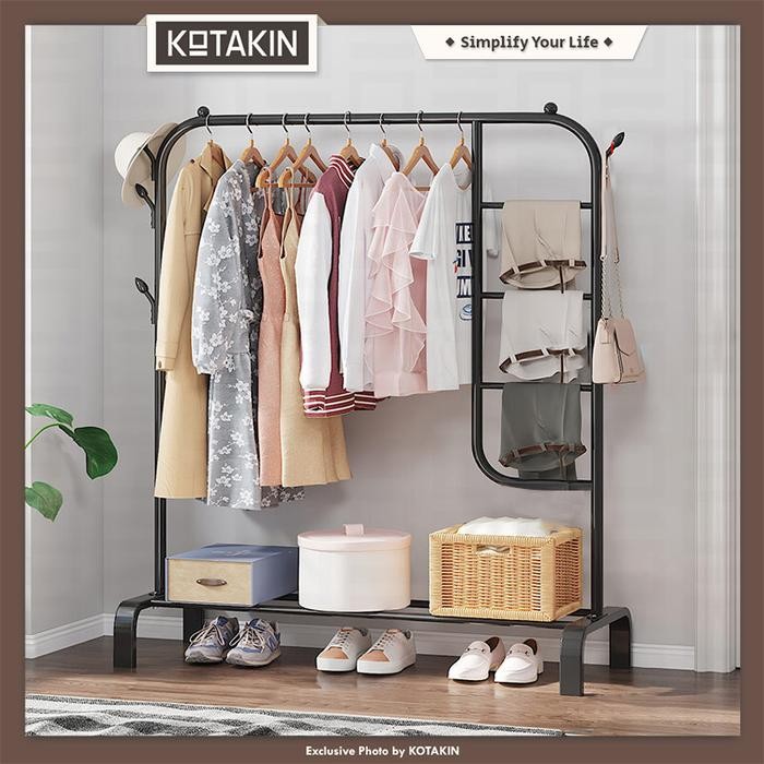 terbaru  rak jilbab gantungan stand hanger baju pakaian celana tas full besi kokoh rak jemuran