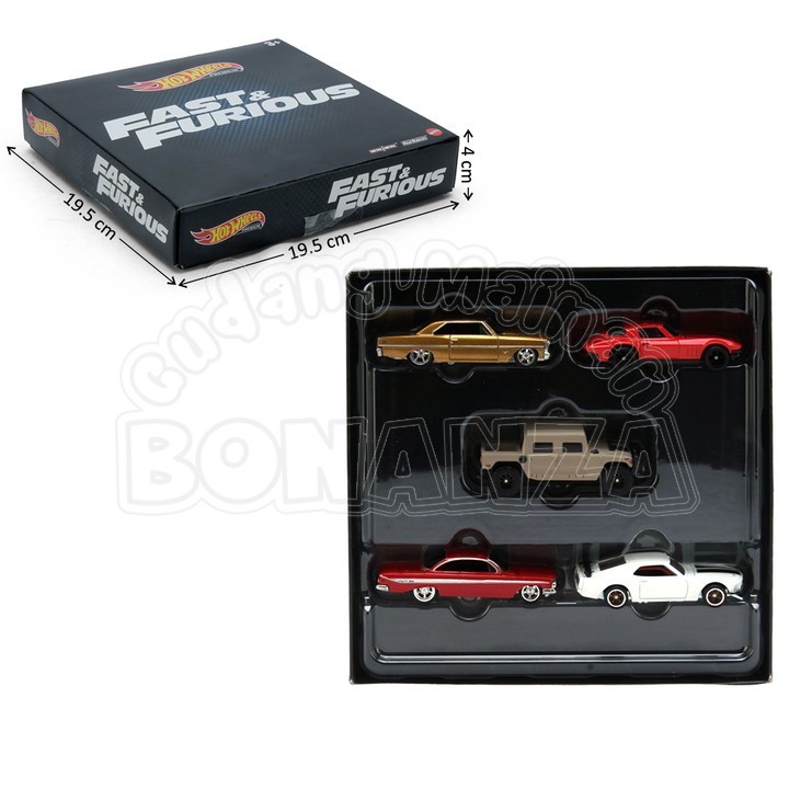 [Bonanza] Hot Wheels Fast & Furious 5 Pcs Fast & Furious Box GROSIR Mainan Anak