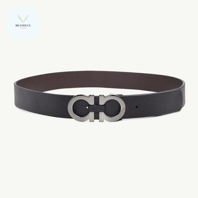 SALVATORE FERRAGAMO Men Reversible Glossy Gancini Belt