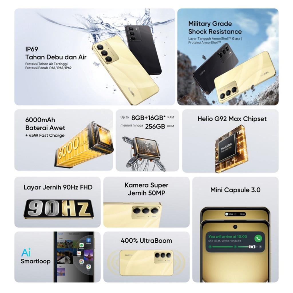 Realme C75 (8GB/128GB) IP66/68/69 / 6000 mAh