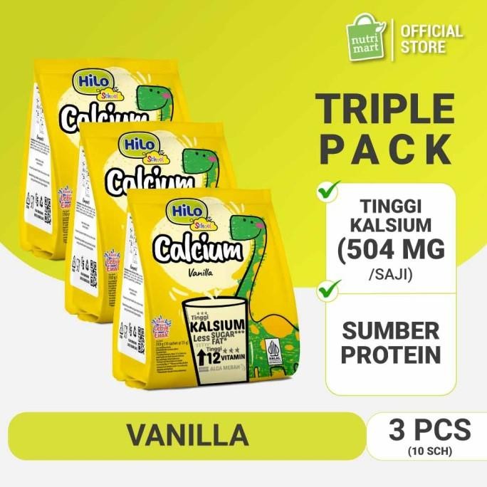 

Triple Pack: Hilo School Vanilla 10 Sachet - Susu Tinggi Kalsium