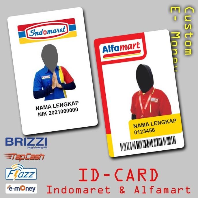 Id Card / Idcard Indomaret Alfamart bisa e-money Brizzi Tapcash Flazz