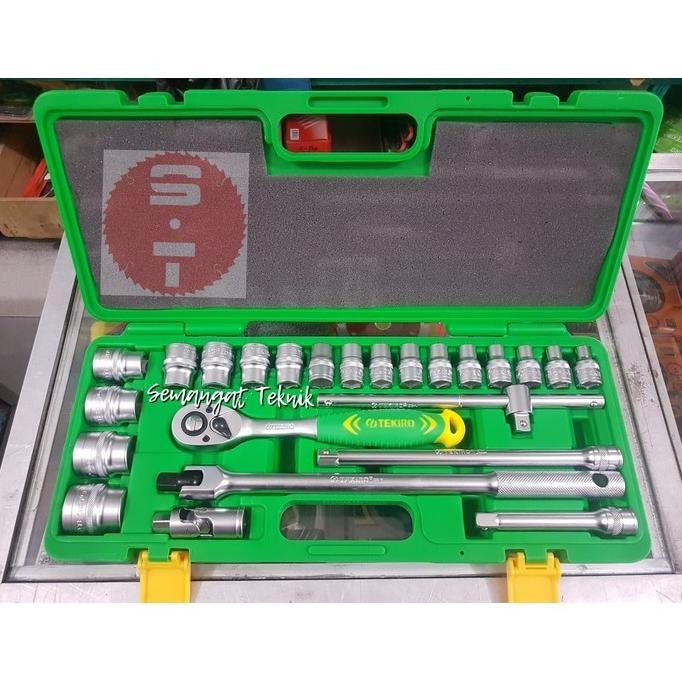 Kunci Mata Sok Sock Socket Set 1/2" 8 - 32 Mm 24Pcs 6 Segi Tekiro Original Dan Terlaris