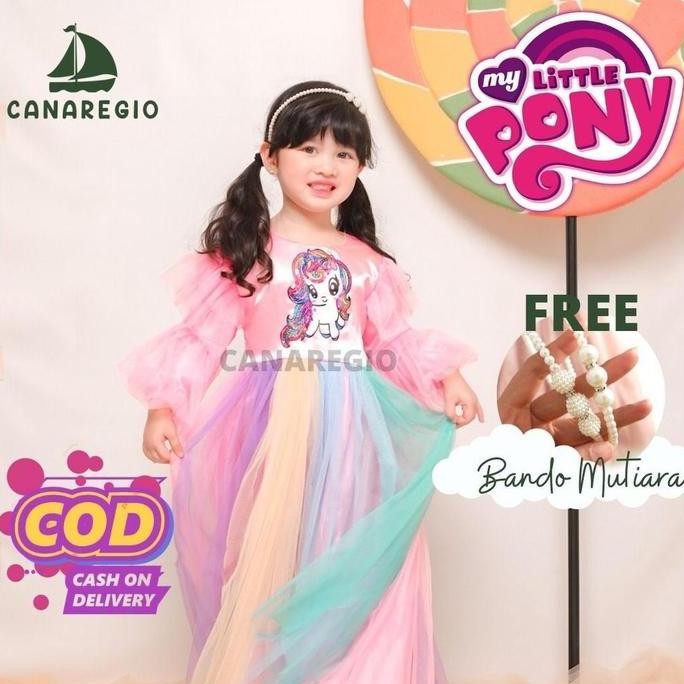 Sale Now Baju Terlaris My Little Pony / Baju Anak Perempuan Unicorn Baju Muslim Kuda Poni /Gaun Pest
