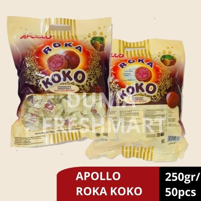 

fgk-45 (EXP2026) Apollo Roka Wafer Ball 50s( (300gr/250gr)Original/Susu/Pandan/Koko APOLLO COKLAT Sneck Jadul Biskuit Bola Wafer coklat HAMPERS LEBARAN (EXP MARET 2026) Terlaris