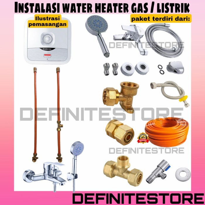 STOK TERBARU Instalasi Water Heater Listrik Gas Perlengkapan Aksesoris Water Heater Instalasi Luar