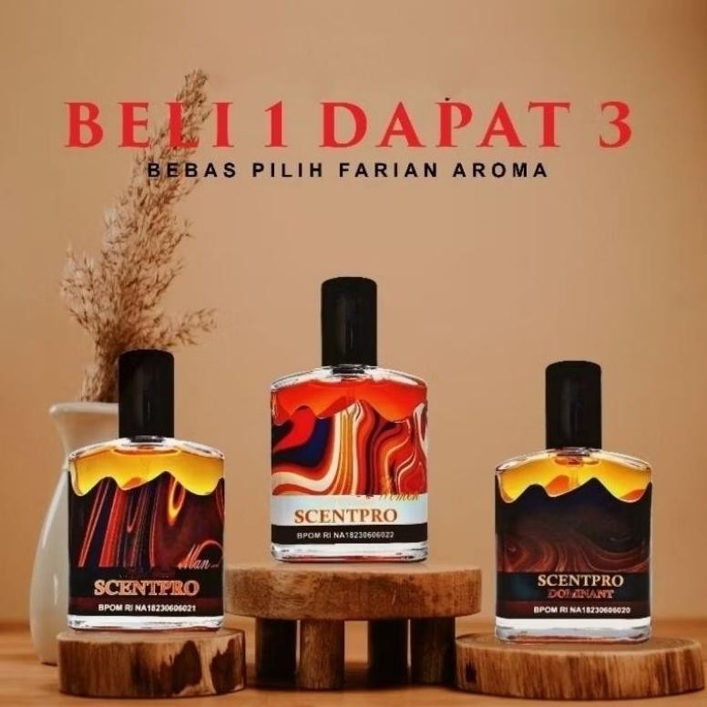 gd-324 PROMO BELI 1 DAPAT 3 PARFUM ROSE SCENTPRO DOMINANT PARFUM PEMIKAT WANITA / PRIA BEST SELLER P