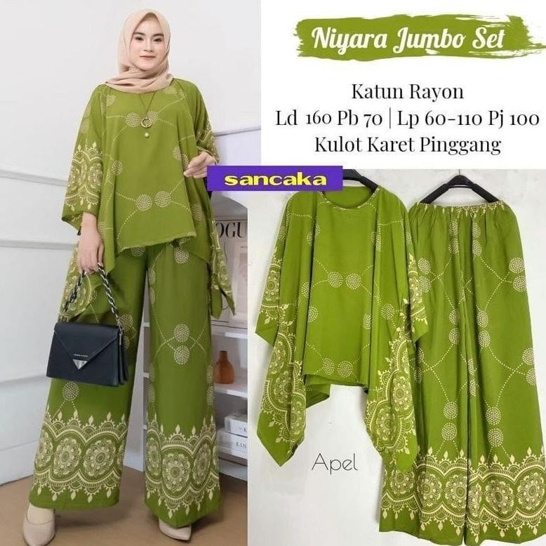 Setelan Waka Rayon Jumbo Busui Set Celana Panjang Daster Batik By Afareen Mode