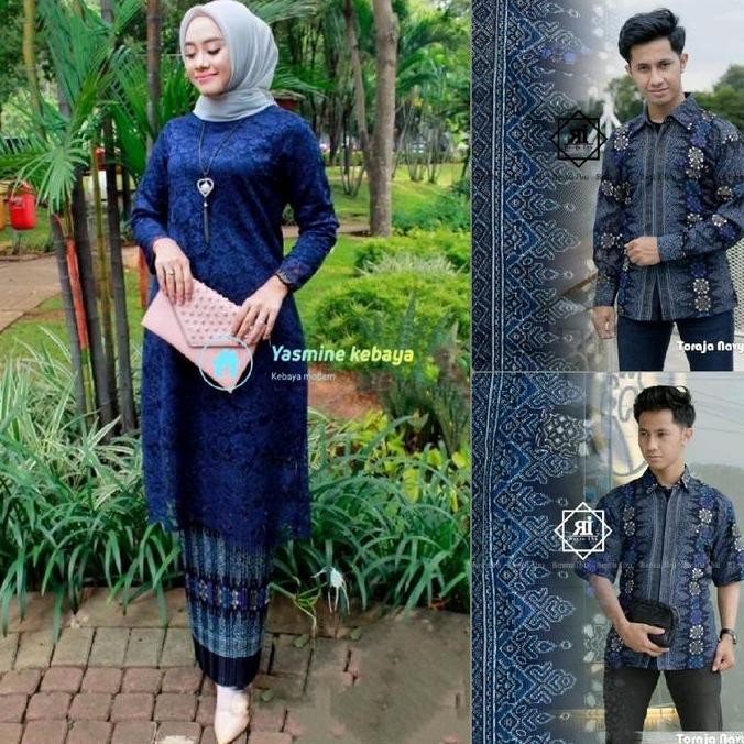 New Sale Setelan Baju Couple Sarimbit Kebaya Brokat Tunik Set Kemeja Batik Katun Silk Modern Keluarg