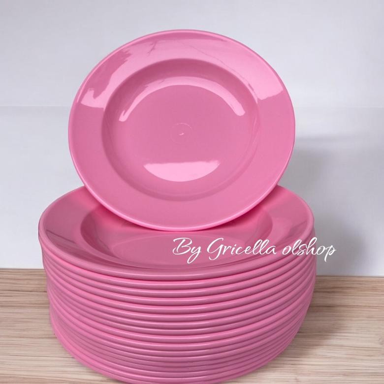 PROMOOO PROMO 1 LUSIN /12 PCS PIRING MAKAN MELAMIN / PIRING MAKAN  MELAMIN / COD PIRING MAKAN