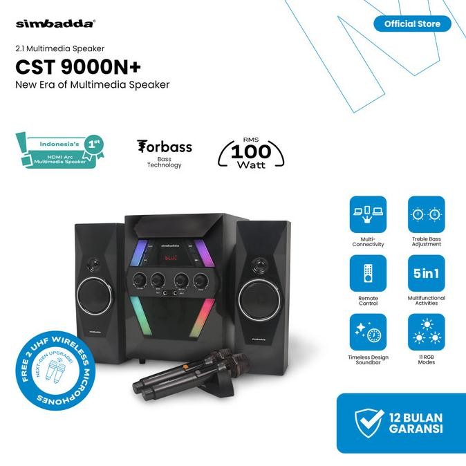 Speaker Bluetooth Simbadda CST 9000N+ Subwoofer Mega Bass Karaoke