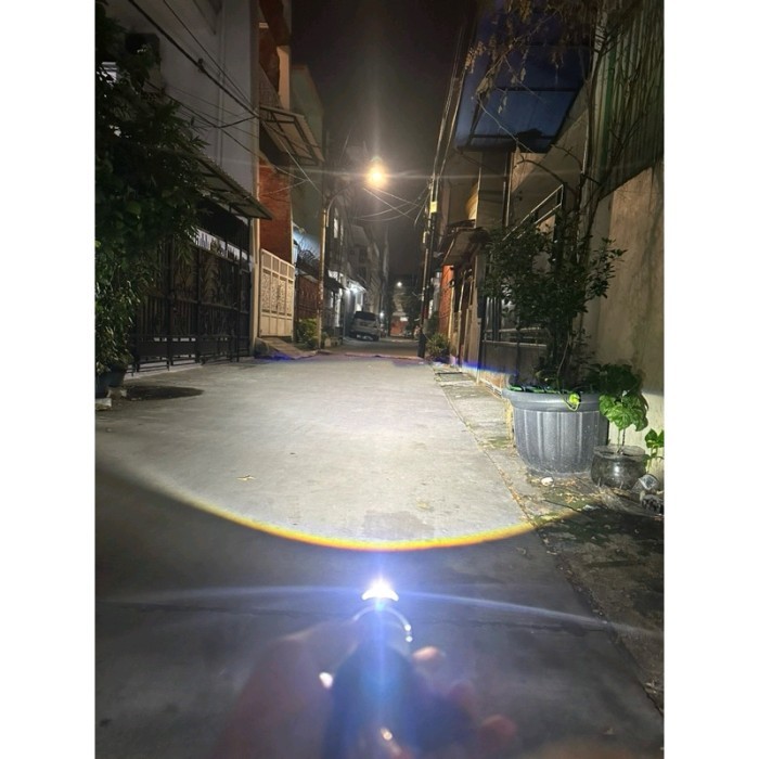 SEPASANG LAMPU LED UTAMA MOBIL MINI PROJECTOR BLUE LENS H4 NINE LUMINOS MP3 50WAT SUPER TERANG