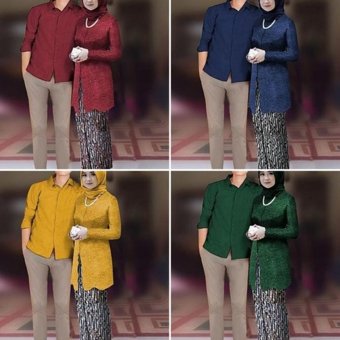 Trend Baju Couple Kondangan Kebaya Rok Brukat Cp Sarimbit Pasangan Sepasang Original