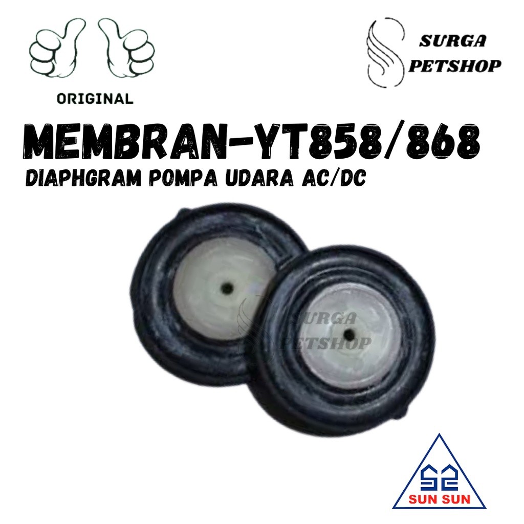 KARET SPARE PART SUNSUN MEMBRAN YT 858 868 AIR PUMP AERATOR KOLAM IKAN AQUARIUM DIAPHGRAM POMPA UDAR