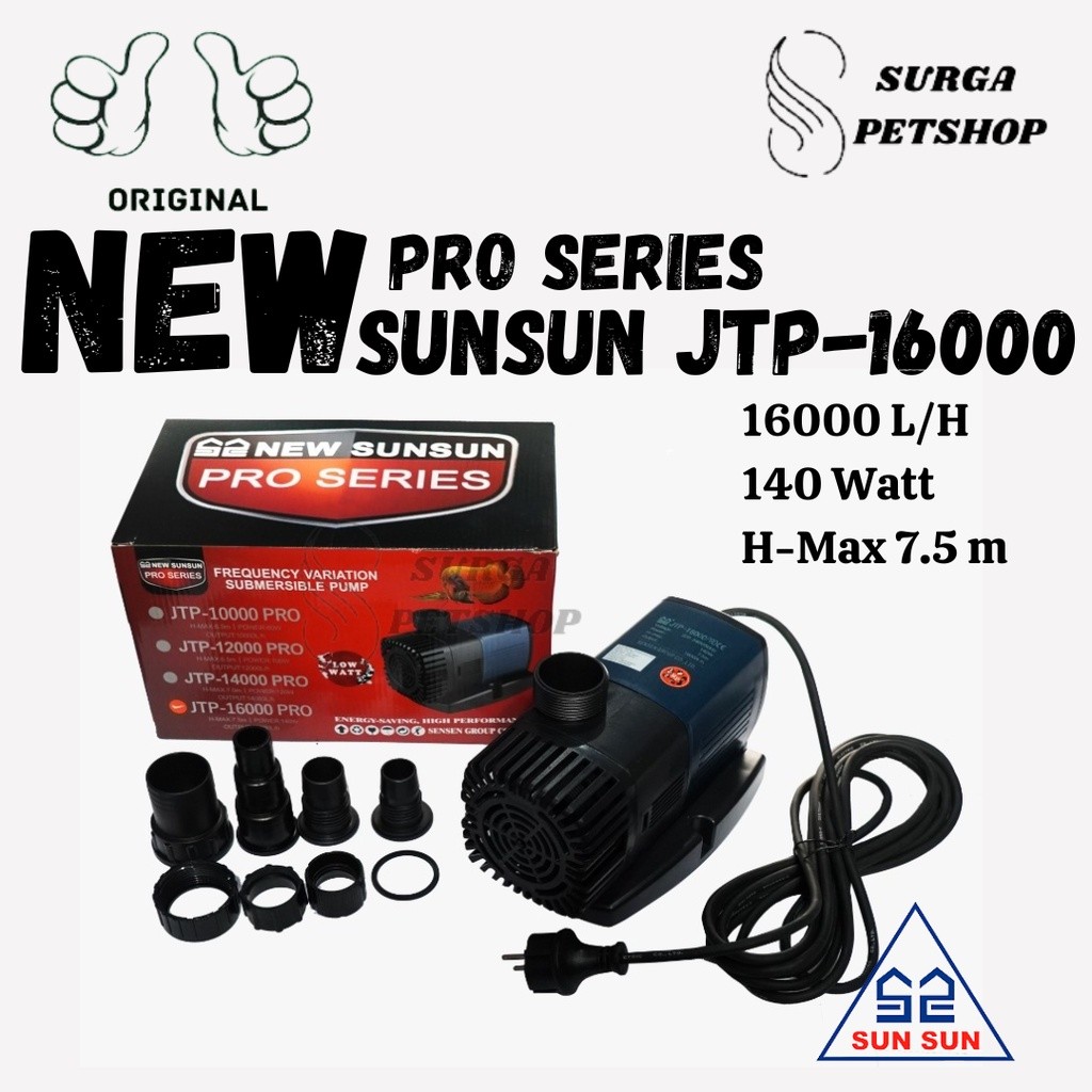 NEW SUNSUN JTP 16000 PRO SERIES POMPA AIR CELUP AKUARUM KOLAM IKAN JTP16000PRO WATER SUBMERSIBLE PUM