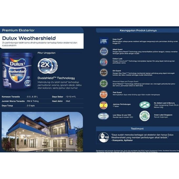 Cat Dulux Weathershield 20 Lt - Jade Dove 40699