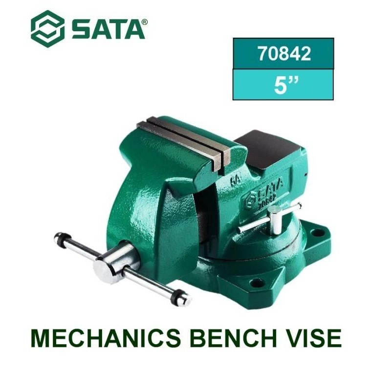 Ragum 70842 Mechanics Bench Vise 5" Sata Tools Tersedia