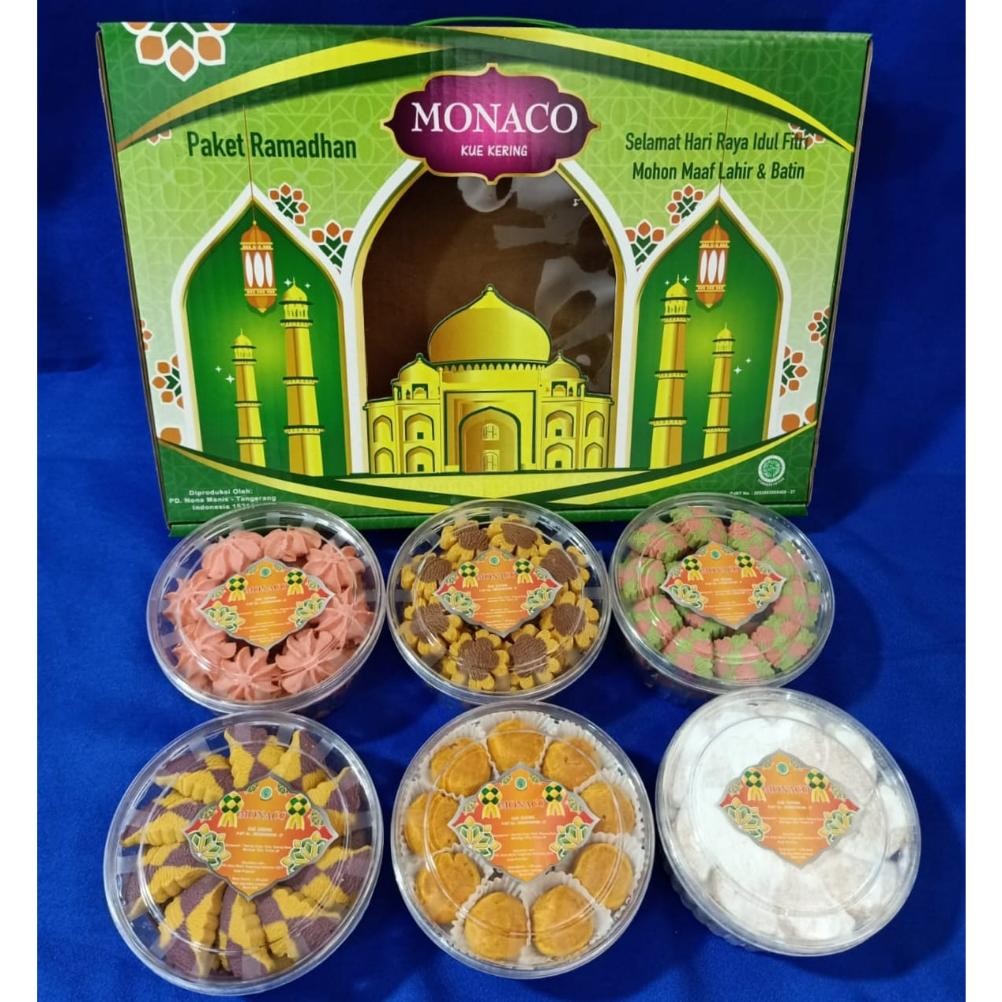 

Apazada - Kue Kering Lebaran Monaco Hidayah Halal / Hampers Kue Lebaran Paket 6 Toples Murah Enak Terlaris! Produk Ini Banyak Dicari