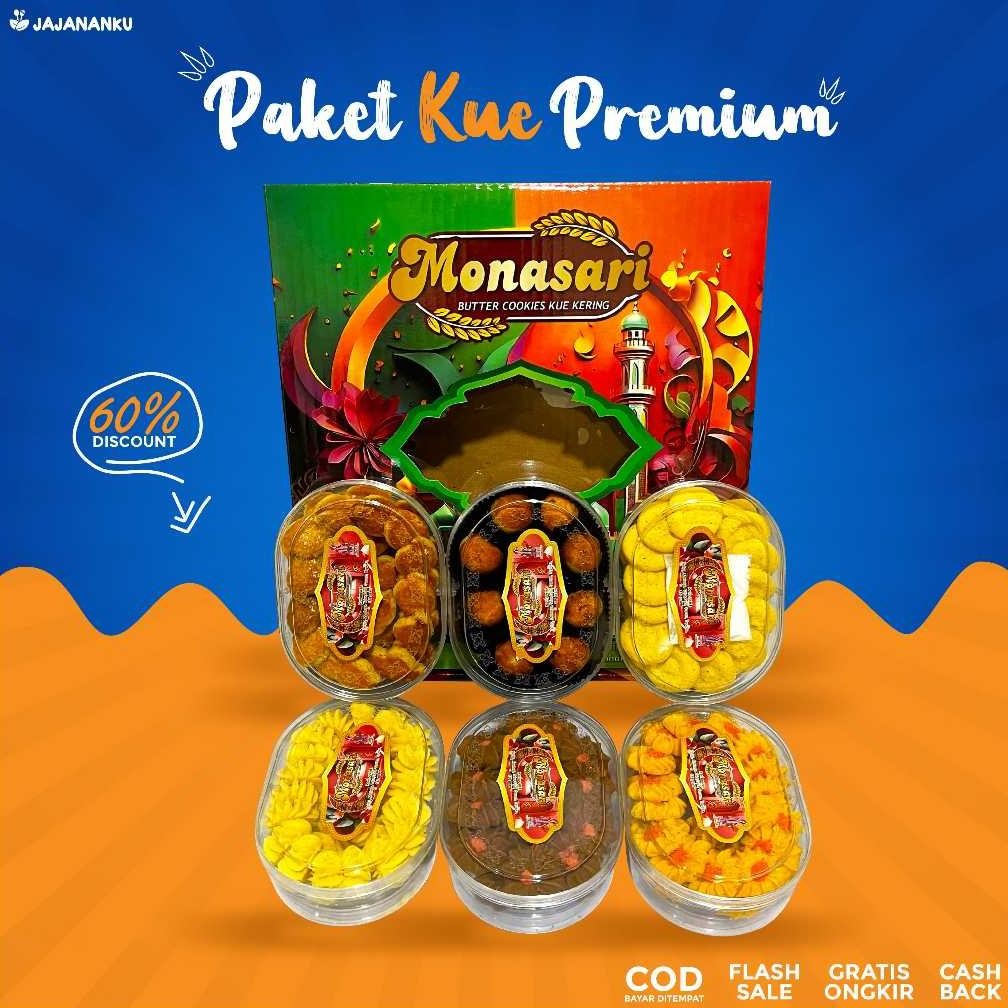 

Paket Kue Lebaran Monasari Oval Isi 6 Nastar Coklat Putri Salju Hampers Parcel Lebaran Jajananku 1 Flash Sale! Diskon Hingga 70%