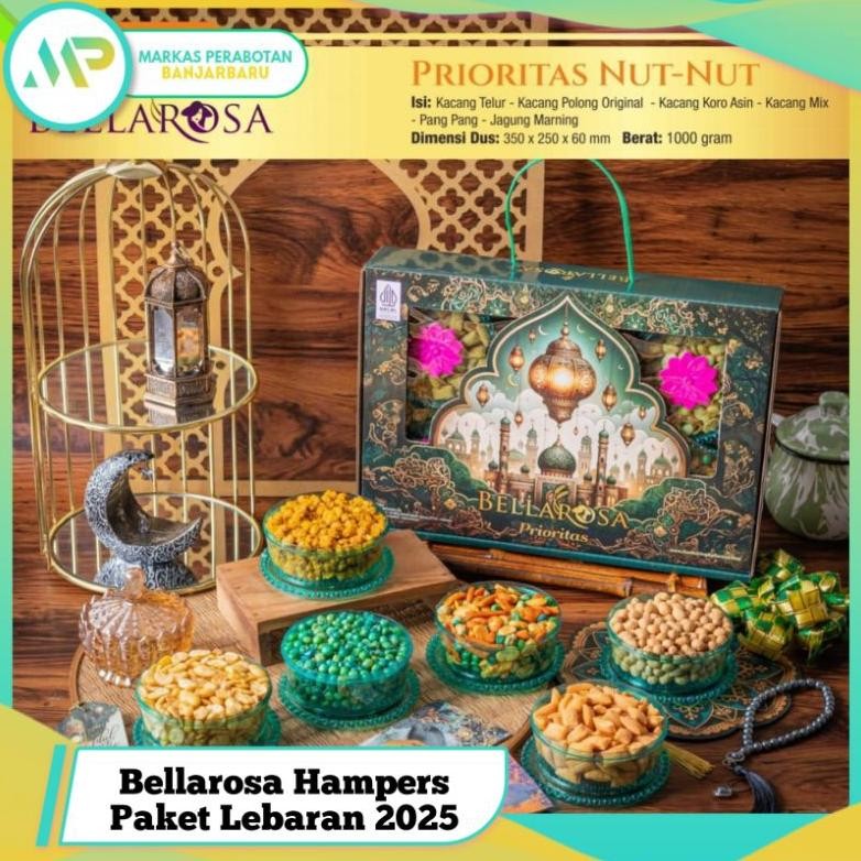 

Bellarosa / Paket Kue Kering Lebaran 2025 / Kue Lebaran Bellarosa Exp : 2026 / Hampers Kue Kering Bellarosa Diskon Setengah Harga