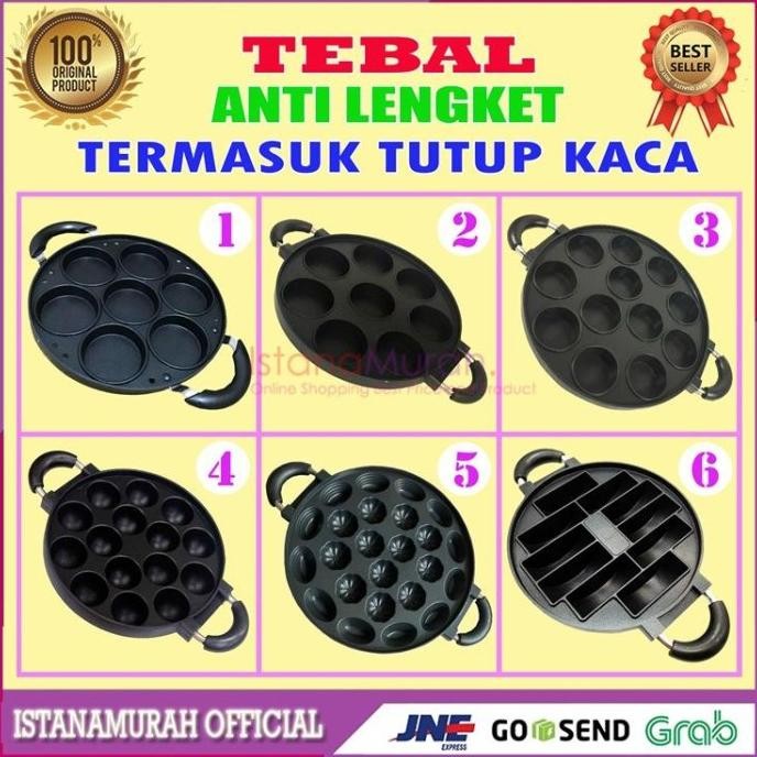 Multi Cetakan Kue Happy Call Teflon / Martabak Mini Cubit Donat Pukis Pengiriman Cepat