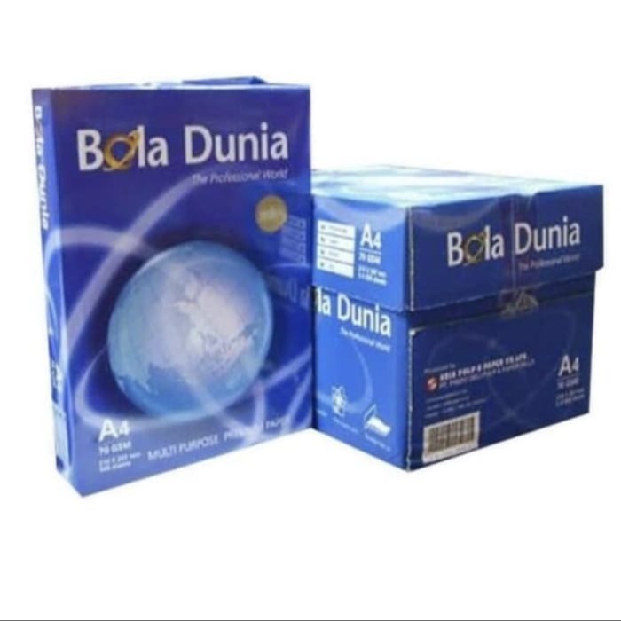 

Kertas bola dunia a4 70 gr kertas/1 Box : 5im Gosend Grab Max : 2 Box