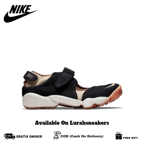 Sepatu Sneakers Wanita Nike Air Rift Black Brown Gum Original