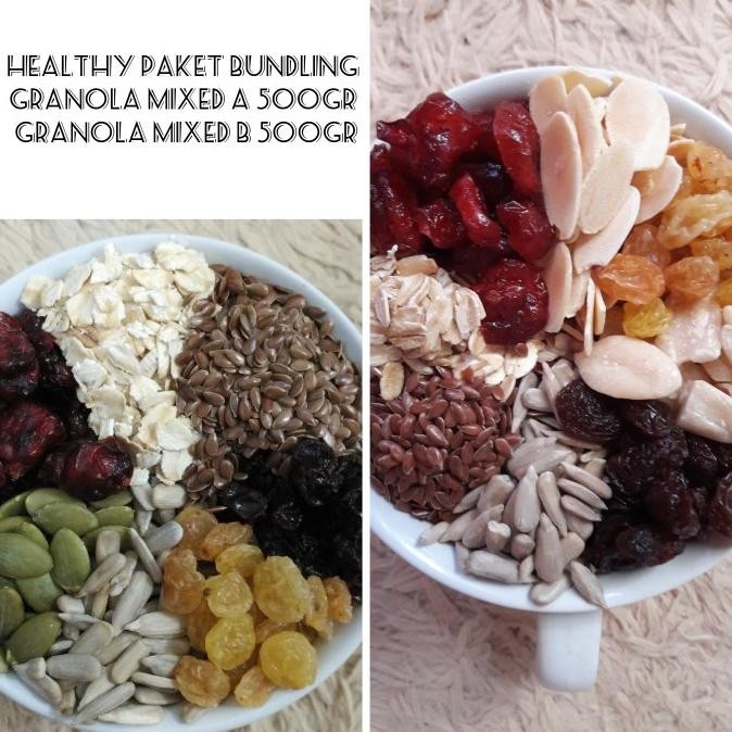 

[Bundling] Melogranic Healthy Granola Mixed A ( 500Gr )+ B ( 500Gr )