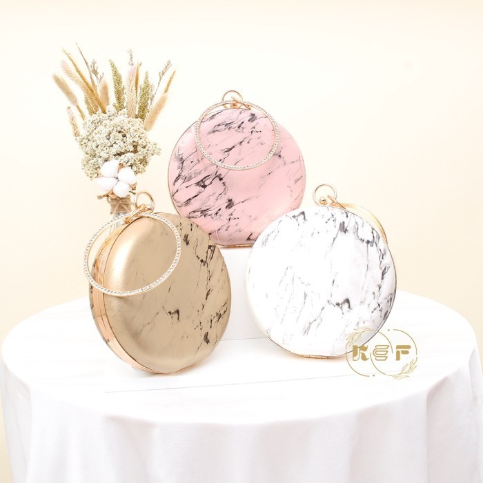 Clutch Tas Pesta Kondangan Wanita Import Terbaru Mewah Murah Marble