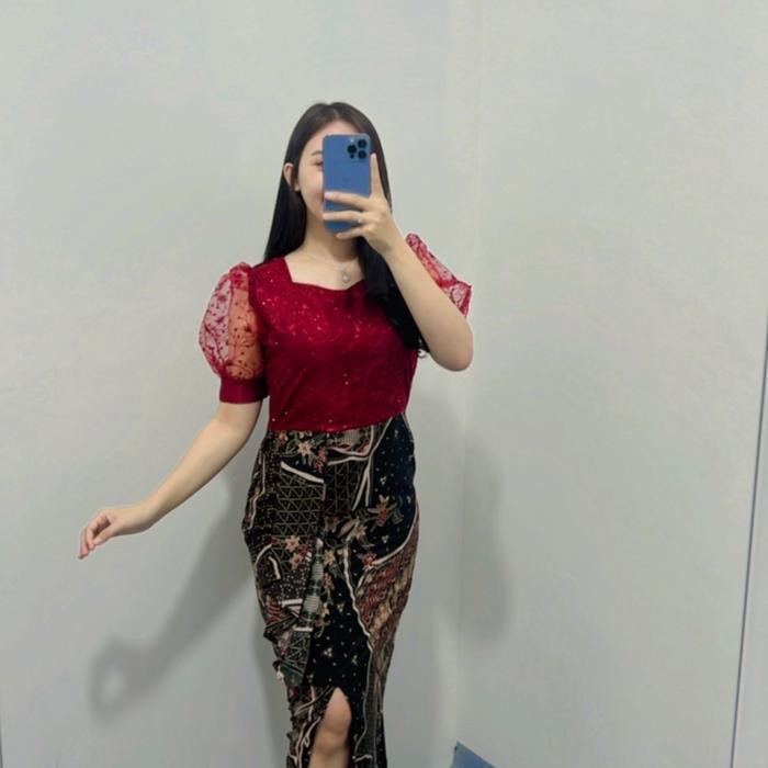 Dress Batik Lady / Dress Batik Wanita / Dress Pesta Wanita Formal Kondangan Natal Hitam Gaun Lamaran