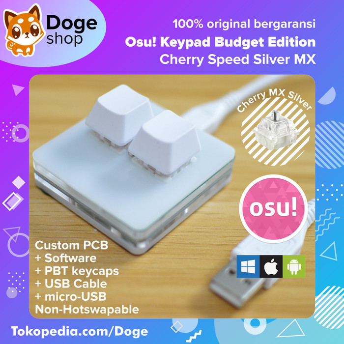 TERBARU - Osu Nono keyboard budget edition mechanical Red switch hot-swapable