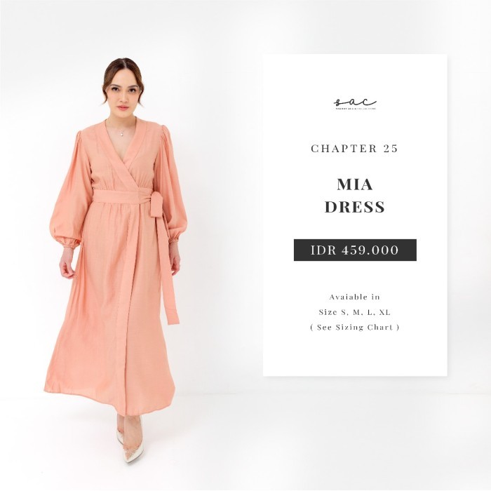 Mia Dress Peach - Shandy Aulia Collections
