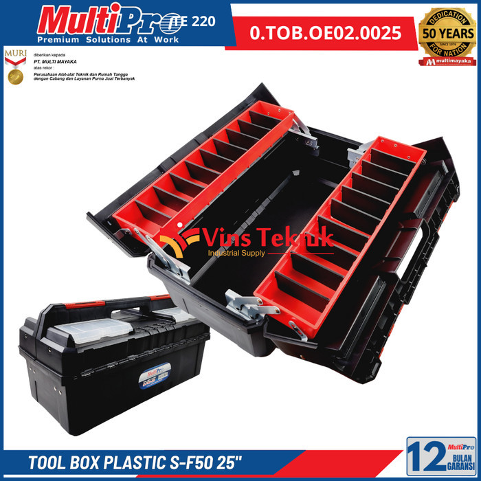MULTIPRO TOOL BOX PLASTIK 25" TOOLBOX 2 SUSUN BOX BENYIMPANAN S-F50 KODE 1039