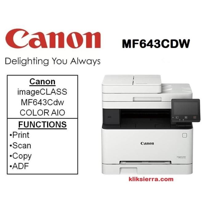 Canon Mf643Cdw Imageclass Aio Laser Printer Colour 3In1 Mf643 Cdw Premium