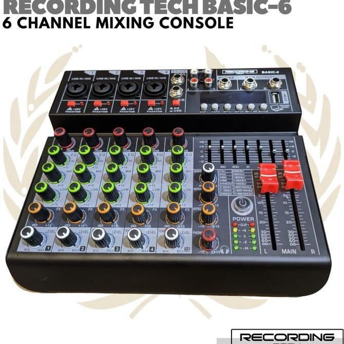 Murah Recording Tech Basic 6 Mixing Console | Audio Mixer 6 Channel Basic6
